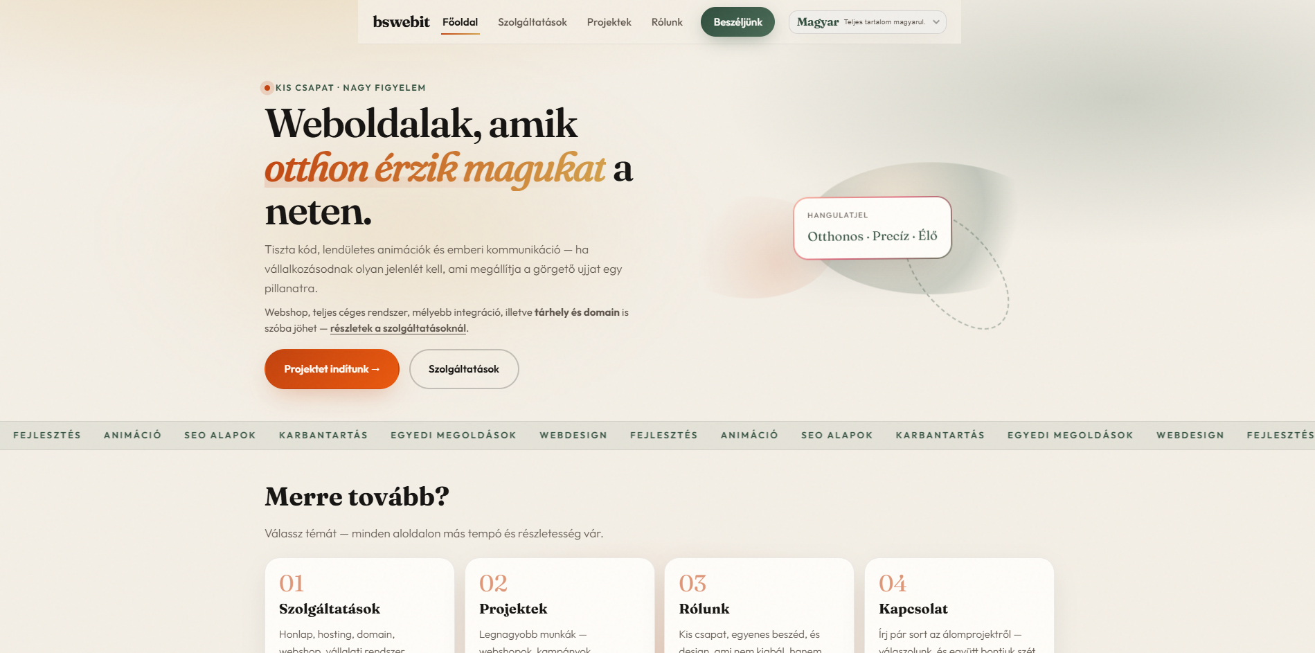 bswebit honlap — képernyőkép